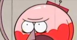 Benson from "Regular Show," expressing frustration with a vibrant, animated design and exaggerated facial features.