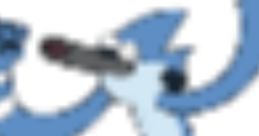 Mordecai from Regular Show expressing excitement, showcasing his iconic blue and white feathers with a playful stance.