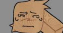 Mannequin Mark Regretevator depicted with a concerned expression against a gray background, featuring blocky shapes.