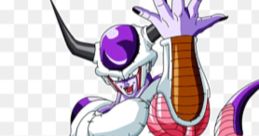 Fierce character with purple and pink hues, showcasing a powerful pose and distinctive features, popular in anime culture.