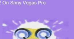 Colorful animated character with big eyes and a playful expression, featured in a video tutorial on G-Major 22 in Sony Vegas Pro.