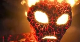 Fiery humanoid figure with molten lava skin and glowing eyes, representing power and intensity in a fiery environment.