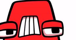 Red cartoon letter "A" with expressive eyes and a quirky smile, showcasing playful design and character. Fun for learning!