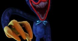 Nightmare Huggy Wuggy 2: eerie blue creature with sharp teeth and claw-like hands, ready to scare in a dark setting.