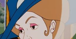 Elegant animated character with a blue hat and stylish attire, representing Gertrude Ann Pickering's sophisticated persona.