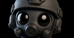 Cute SAS character in tactical gear, complete with a gas mask and rifle, showcasing a playful yet fierce design.
