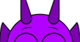 Purple cartoon character with spiky horns and a tired expression, embodying a quirky personality reminiscent of Durple.