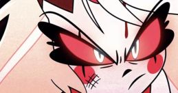 Charlie Morningstar in her full demonic form, showcasing fierce expression and striking features from Hazbin Hotel.