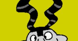 Cheerful Pibb the Addax from the Mario and Luigi Show with distinctive horns and a green shirt against a bright yellow background.