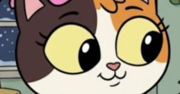 Maya the lucky calico cat sits happily in a galaxy-themed dress, showcasing her playful personality alongside a friend.