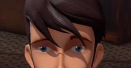 Jack Darby from Transformers Prime, showcasing his determined expression in a vibrant animated setting.