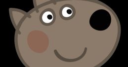 Danny Dog, a cartoon character, smiling and wearing a purple shirt, ready to bark playfully and delight young fans.