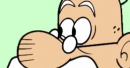 Mr. Grouse from The Loud House, sporting a mustache and glasses, with a friendly expression against a pastel background.