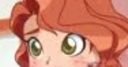 Aunt Ellen from Lolirock looks concerned, dressed in a stylish purple top with expressive green eyes and red hair.