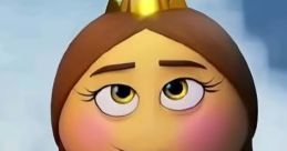 Jailbreak from The Emoji Movie, featuring her recognizable crown and playful expression in a colorful backdrop.