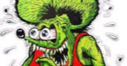 Ratfink character with exaggerated features and playful design, embodying unique cartoon style and rebellious spirit.