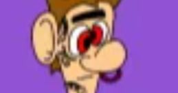 Joe Subletut from the Mario and Luigi Show, cartoon character with distinctive features, vibrant purple background.