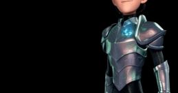 Jim Lake Jr. stands ready for battle in sleek armor, wielding a powerful sword, showcasing his heroic spirit.