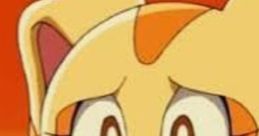 Surprised expression of Cream the Rabbit from Sonic And Friends, showcasing her signature orange and cream colors against a sunset.