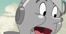 Cheerful animated Tin Man character with a big smile, representing creativity and fun in song generation with voice.