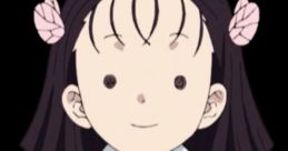 Kiyo Terauchi from Demon Slayer, wearing a white blouse and red sash, with a charming smile and signature hair accessories.