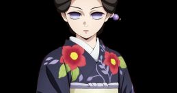 Tamayo from Demon Slayer wearing an elegant floral kimono, showcasing her enchanting features and poised demeanor.