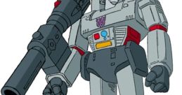 Megatron from Family Guy stands menacingly with a large cannon, showcasing his iconic robotic design.