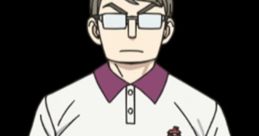 Bill Watkins, voiced by Hiroki Yasumoto, stands sternly in a sporty white polo shirt with a purple collar.