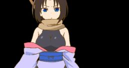 Elma from Miss Kobayashi's Dragon Maid, dressed in traditional attire with a trident, showcasing her dragon features.
