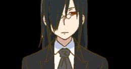 Fafnir from Miss Kobayashi's Dragon Maid, dressed in a formal suit with a serious expression and glasses.