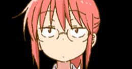Kobayashi from Miss Kobayashi's Dragon Maid, showcasing her signature look with pink hair and a casual work outfit.
