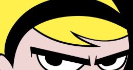 Mandy from "Mandy3," depicted with a fierce expression, wearing a pink dress with a flower, showcasing her iconic character style.