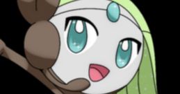 Meloetta Clip Voice, a joyful Pokémon with flowing green hair and expressive features, embodies music and emotion.