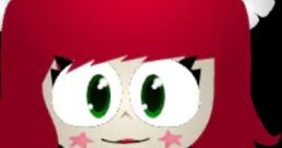 Meggie from FNATAS 4 Rebranded, featuring bright red hair, colorful outfit, and expressive green eyes.