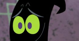 Nergal from The Grim Adventures of Billy & Mandy, featuring his iconic black figure and bright green eyes.