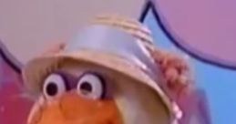 Cheerful Mother Goose character wearing a stylish hat, ready to share beloved nursery rhymes and stories with children.