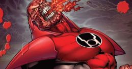 Atrocitus unleashes his rage, surrounded by chaos and blood, embodying power and vengeance in the universe's darkest moments.
