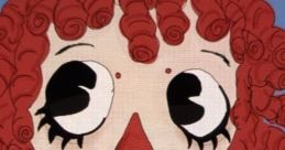 Playful illustration of a character with curly red hair, big eyes, and a heart that says "I Love You," perfect for Dennisony Flirting.