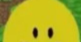 Happy yellow smiley face amidst vibrant green grass, symbolizing the eerie contrasts in Verity (Minecraft Horror) gameplay.