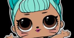 Stylish character with turquoise hair, cat ears, and playful outfit, perfect for fans of trendy doll collectibles.
