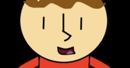 Cartoon character PadsterDaAwesomeDude stands with a friendly smile, wearing a vibrant red outfit against a black background.