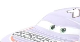 Purple race car toy with distinctive eyes and racing decals, inspired by the "Haul Inngas With Voice From Nigel News" theme.