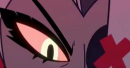 Vaggie Morningstar from Hazbin Hotel shows a fierce expression, highlighting her edgy character design and bold style.