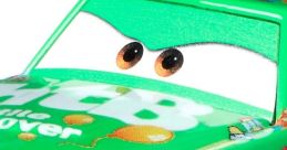 Chick Hicks toy car in vibrant green, featuring stickers and details from the animated series with Nigel News voice.