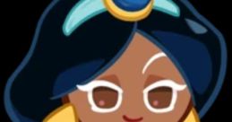 Jasmine Cookie from Cookie Run Kingdom, featuring a playful pose and elegant attire with vibrant blue accents.