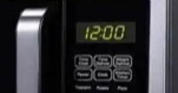 Digital display and control panel of a microwave oven showing time and cooking options for convenient meal preparation.