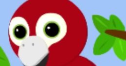 Bright red parrot with rainbow feathers, symbolizing joy and fun in "Penny The Parrot" from Tillie Knock Knock series.