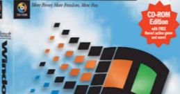 Microsoft Windows 95 Upgrade CD-ROM box offering enhanced features for Windows and MS-DOS users, promoting fun and freedom.