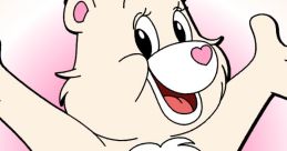 Cheerful True Heart Bear character from Care Bears, showcasing colorful hearts and a star on its belly. Perfect for kids' decor!