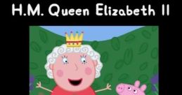 Cartoon tribute to H.M. Queen Elizabeth II featuring Peppa Pig; a whimsical memory showing love and respect.